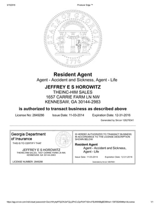 Georgia Life and Health Insurance License | PDF