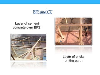 BFSandCC
Layer of bricks
on the earth
Layer of cement
concrete over BFS.
 