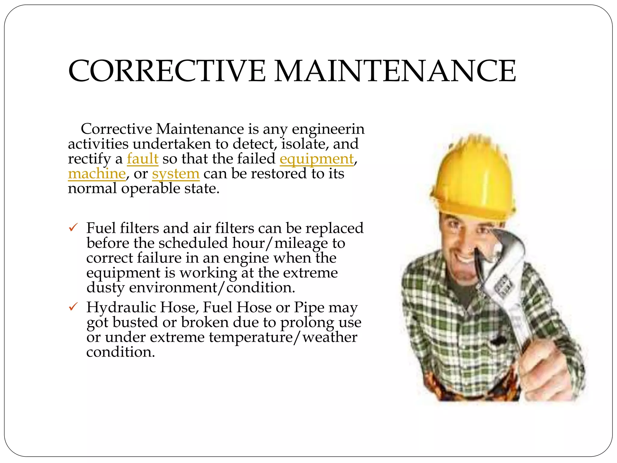 EQUIPMENT AND MACHINERY MAINTENANCE | PPTX