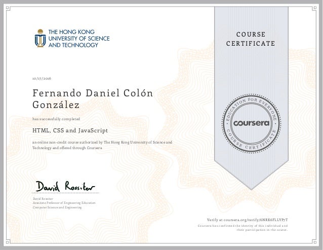 Coursera  HTML, CSS and JavaScript