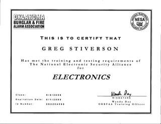 OBFA Electronics Certificate