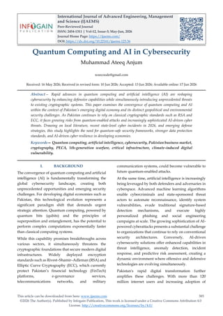 Quantum Computing and AI in Cybersecurity | PDF