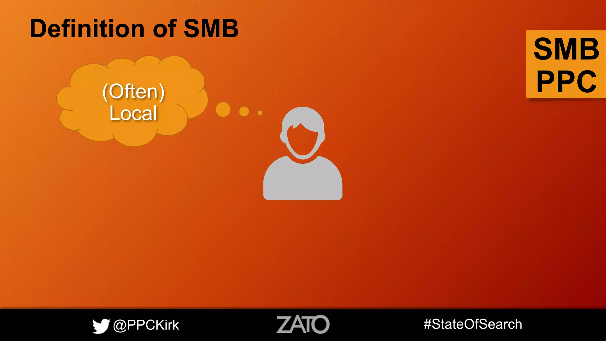 @PPCKirk #StateOfSearch
SMB
PPC(Often)
Local
Definition of SMB
 