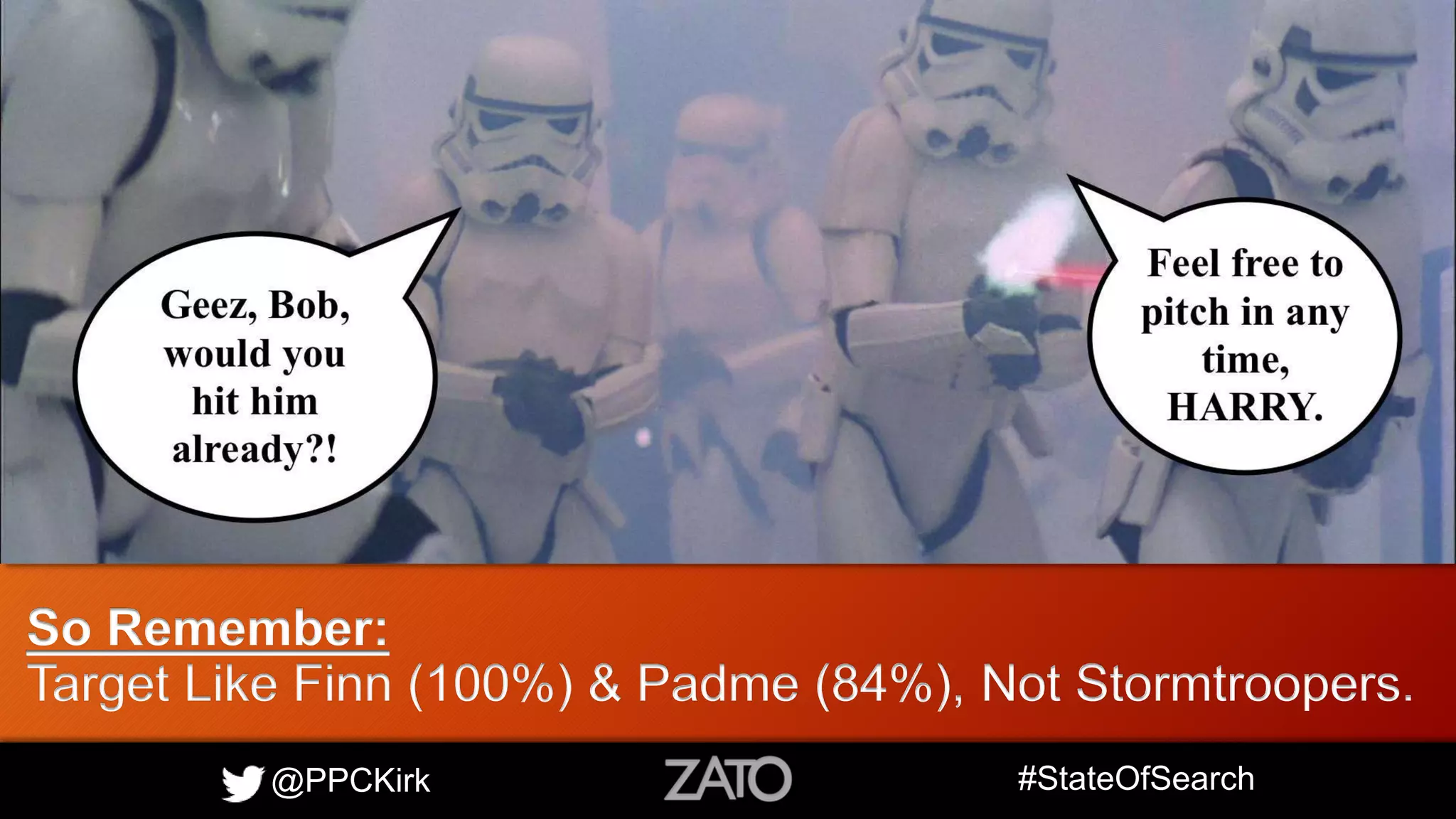 @PPCKirk #StateOfSearch
So Remember:
Target Like Finn (100%) & Padme (84%), Not Stormtroopers.
 