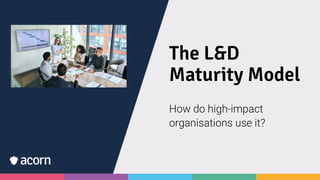 The L&D
Maturity Model
How do high-impact
organisations use it?
 