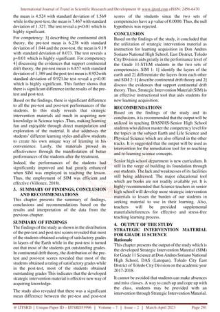 Strategic Intervention Material SIM for Grade 11 Science | PDF