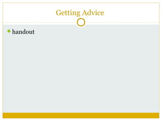 Getting Advice
handout

 
