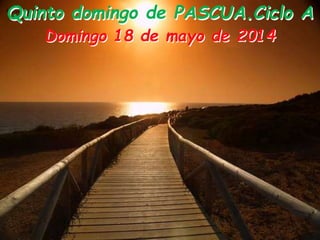 Quinto domingo de PASCUA.Ciclo A
Domingo 18 de mayo de 2014
 