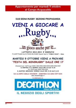 Appuntamento per martedì 9 ottobre

                    al Campo Acquacalda




                                  
             