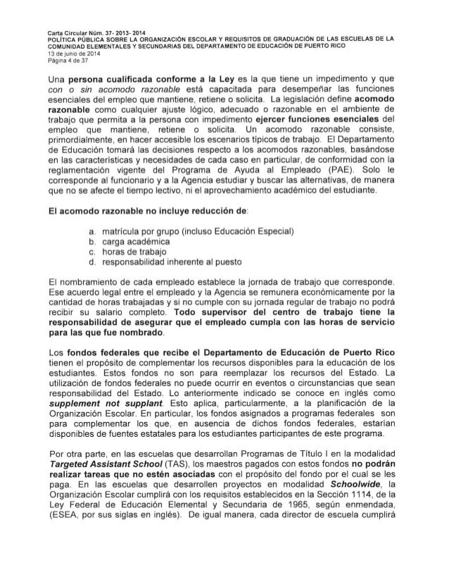 Carta circular 37-2013-2014 / Requisitos de graduación