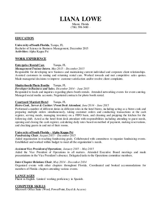 college graduate communications resume