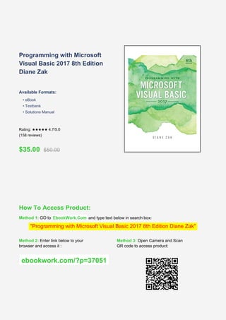 Comprehensive Guide to Programming with Microsoft Visual Basic 2017 ...