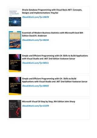 Comprehensive Guide to Programming with Microsoft Visual Basic 2017 ...