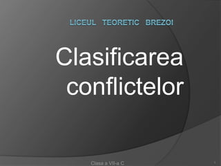 Clasa a VII-a C 1
Clasificarea
conflictelor
 