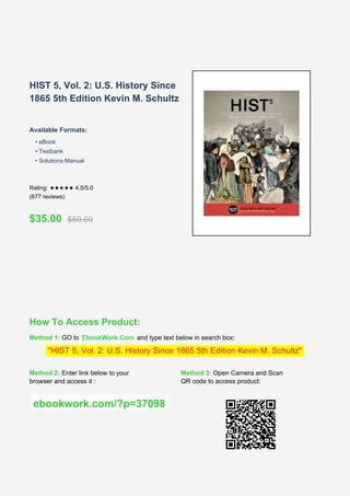 Boxhist Comprehensive Guide to U.S. History Since 1865 by Kevin M. Schultz | PDF