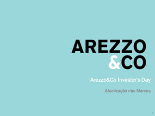 Arezzo&Co Investor’s Day

                Atualização das Marcas
| Apresentação do Roadshow



                                         1
 