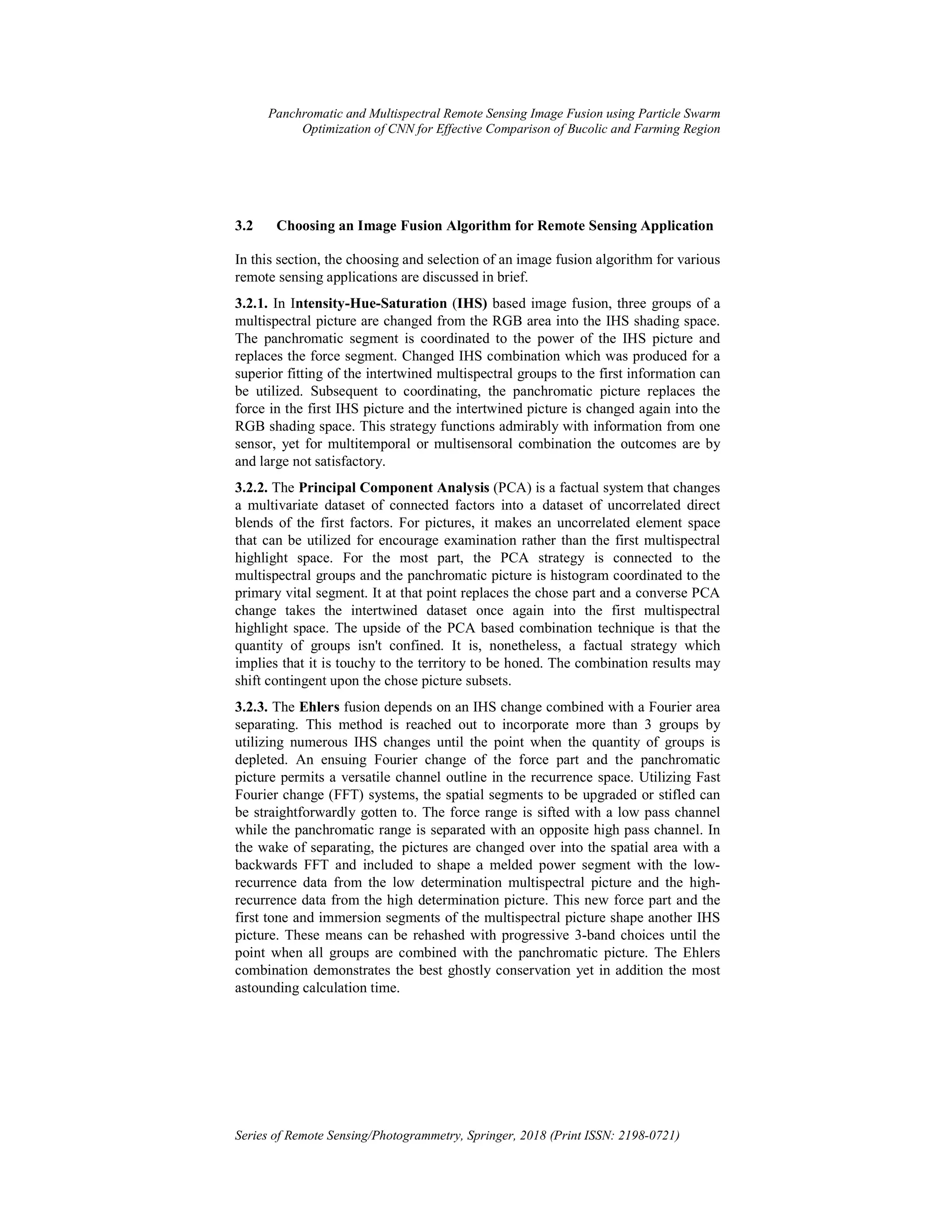 Panchromatic and Multispectral Remote Sensing Image Fusion Using ...