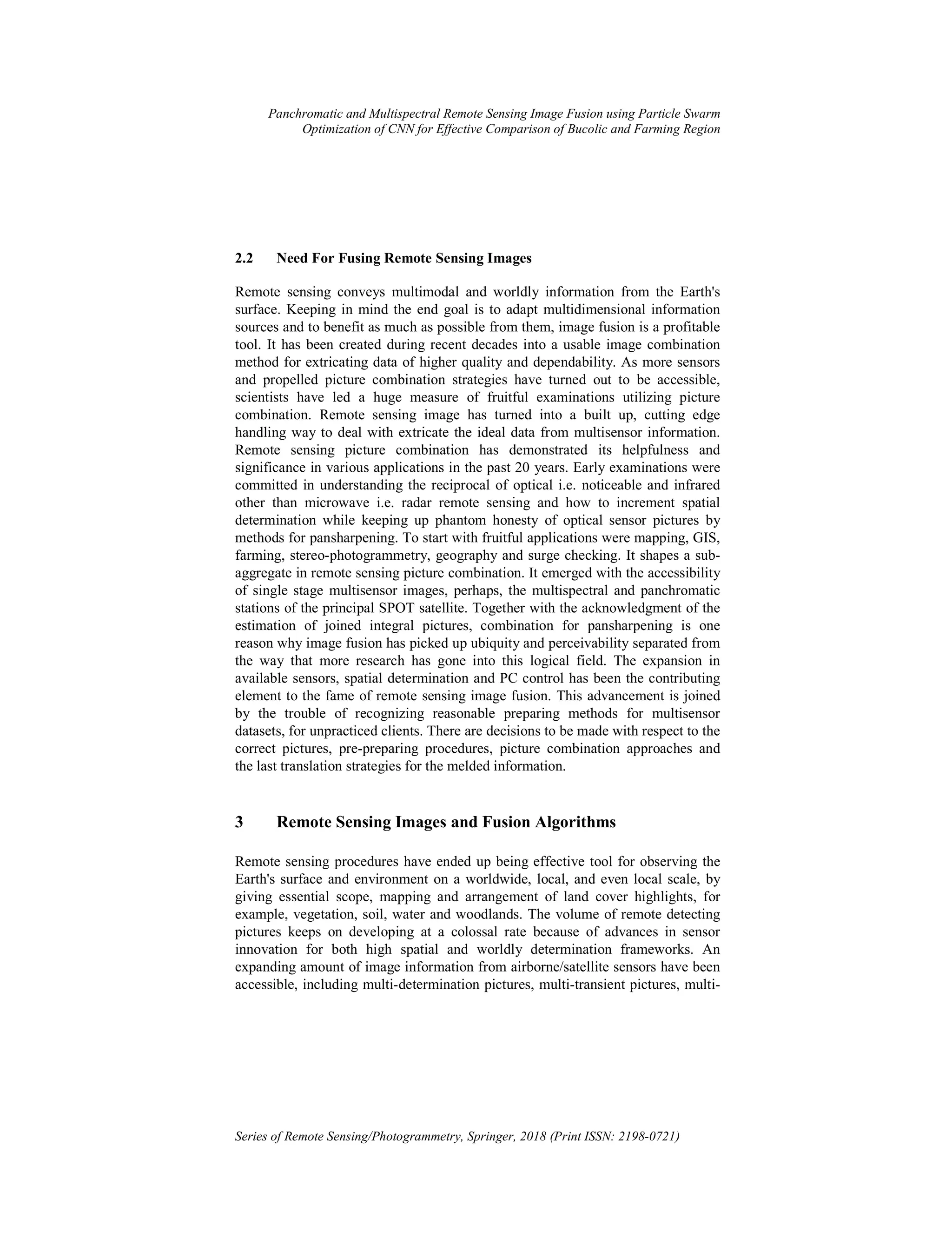 Panchromatic and Multispectral Remote Sensing Image Fusion Using ...