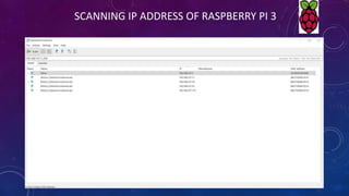 SCANNING IP ADDRESS OF RASPBERRY PI 3
 