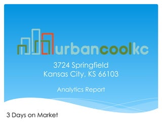 3724 Springfield
Kansas City, KS 66103
Analytics Report
3 Days on Market
 