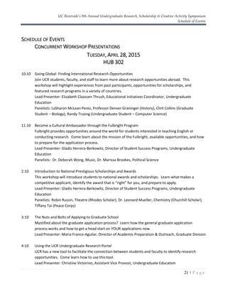 9th Annual Undergraduate Research Symposium Program