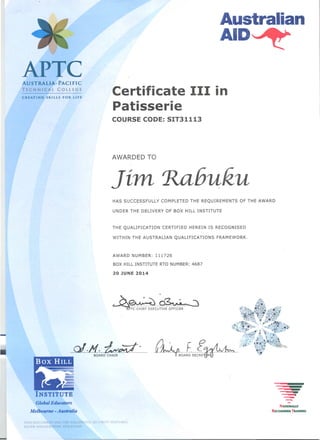 JCR - APTC Certificate