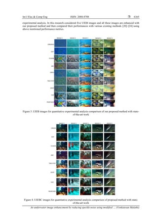 An underwater image enhancement by reducing speckle noise using ...