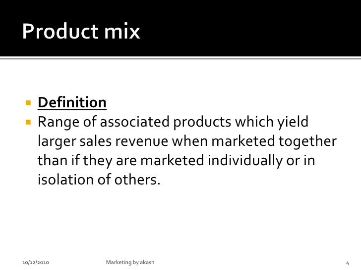 product mix chart