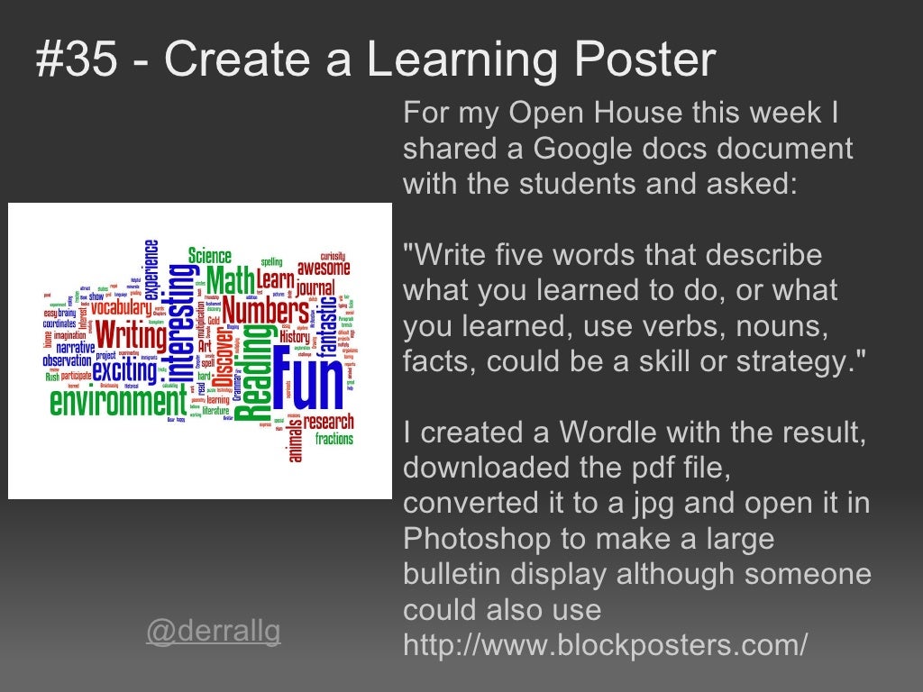 Fortyfive Interesting Ways* to use Wordle in the Classroom