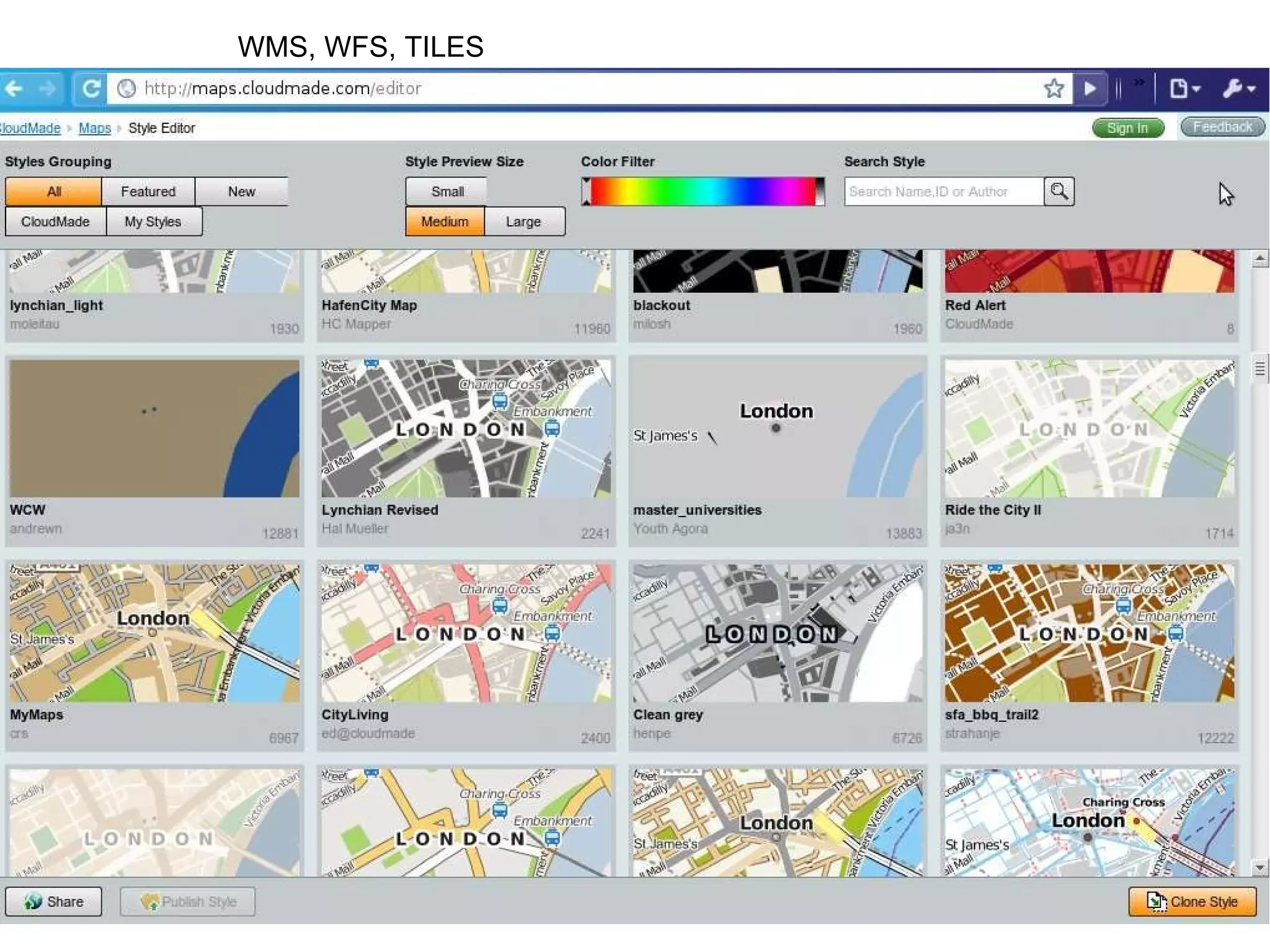WMS, WFS, TILES 