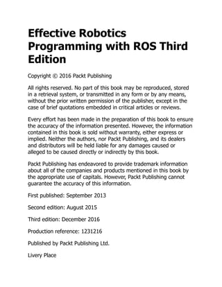 Effective Robotics Programming with ROS Third Edition Anil Mahtani Luis ...