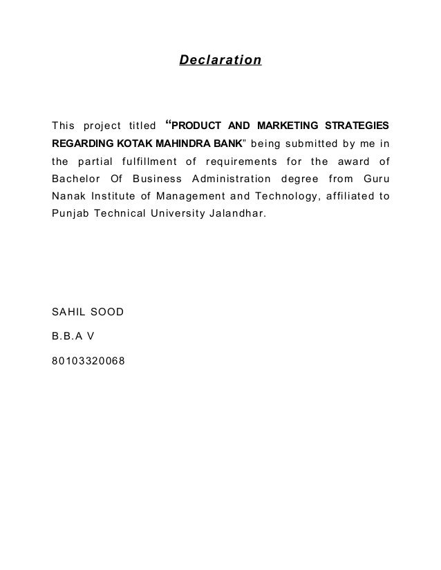 project report on kotak life insurance A project report on “product/services and marketing strategies” of“kotak mahindra life insurance” submitted in the partial fulfillme. project report on kotak life insurance A project report on “product/services and marketing strategies” of“kotak mahindra life insurance” submitted in the partial fulfillme.