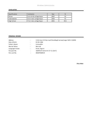 Resume VM | DOCX