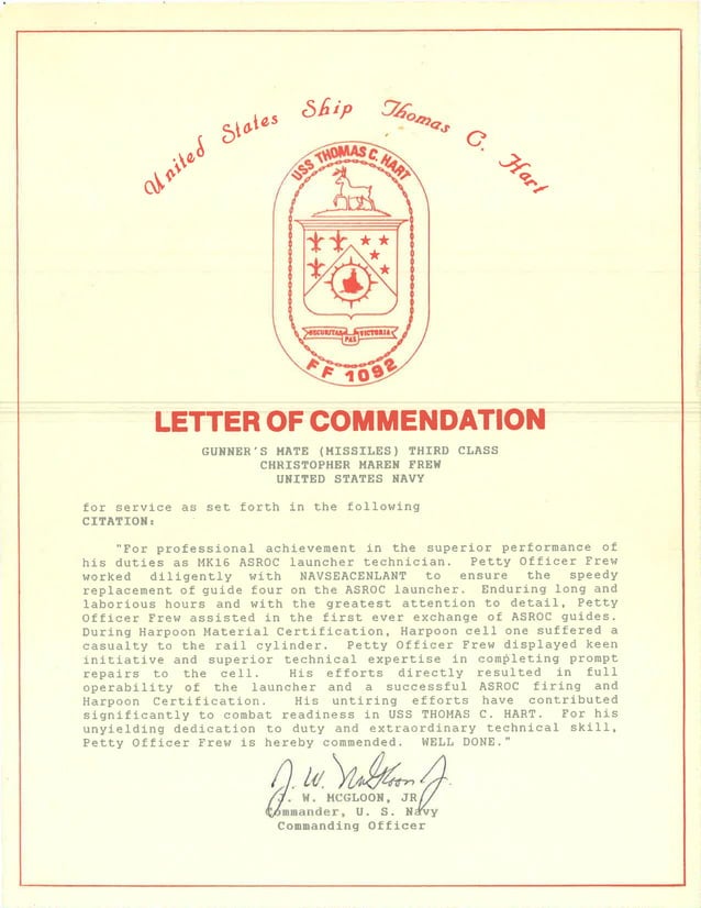 Letter of Commendation Hart | PDF