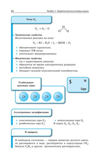 Раздел 1. Теоретические основы химии80
3 3 3
·ÊÎÊÙÇÓÌÊÇ ÓÄÐËÓÔÄÂ
¬ÂÙÇÓÔÄÇÏÏÂá ÒÇÂÌØÊá ÏÂ ÐÉÐÏ
3 /- , 3 - /3, 3
ÐÃÇÓØÄÇÙÊÄÂÇÔ ÌÒÂÓÊÔÇÍÊ
ÐÔÒÂÈÂÇÔ µ¶ ÍÕÙÊ
ÕÏÊÙÔÐÈÂÇÔ ÎÊÌÒÐÐÒÅÂÏÊÉÎÝ
¶ÊÉÊÙÇÓÌÊÇ ÓÄÐËÓÔÄÂ
ÅÂÉ Ó ×ÂÒÂÌÔÇÒÏÝÎ ÉÂÑÂ×ÐÎ
ÐÃÒÂÉÕÇÔÓá ÄÐ ÄÒÇÎá ßÍÇÌÔÒÊÙÇÓÌÊ× ÒÂÉÒáÆÐÄ
ÏÇÓÔÐËÌÐÇ ÄÇÛÇÓÔÄÐ
ÐÃÍÂÆÂÇÔ ÓÊÍÞÏÐË ÐÌÊÓÍÊÔÇÍÞÏÐË ÓÑÐÓÐÃÏÐÓÔÞà
³ÔÂÃÊÍÞÏÝÇ
ÏÕÌÍÊÆÝ ÓÇÒÝ
16
31
S 16
33
S 16
34
S 16
36
S
ÑÍÂÓÔÊÙÇÓÌÂá ÓÇÒÂ 7R

ÒÐÎÃÊÙÇÓÌÂá ÓÇÒÂ 7 
ÎÐÏÐÌÍÊÏÏÂá ÓÇÒÂ 7
¤ ÑÂÒÂ× 7 7 7 7
¤ ÓÄÐÃÐÆÏÐÎ ÓÐÓÔÐáÏÊÊ z ÔÄÇÒÆÐÇ ÄÇÛÇÓÔÄÐ ÈÇÍÔÐÅÐ ØÄÇÔÂ
ÏÇ ÒÂÓÔÄÐÒáÇÔÓá Ä ÄÐÆÇ ÒÂÓÔÄÐÒáÇÔÓá Ä ÓÇÒÐÕÅÍÇÒÐÆÇ '7
ÃÇÏÉÐÍÇ ' , Ê ÆÒÕÅÊ× ÐÒÅÂÏÊÙÇÓÌÊ× ÒÂÓÔÄÐÒÊÔÇÍá×
°ÉÐÏ 3
S 16
Сера
¢ÍÍÐÔÒÐÑÏÝÇ ÎÐÆÊÖÊÌÂØÊÊ
¤ ÑÒÊÒÐÆÇ
 