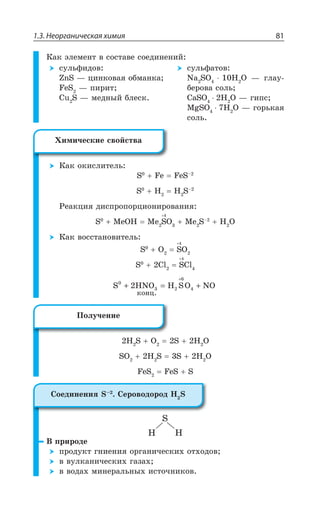1.3. Неорганическая химия 81
¬ÂÌ ßÍÇÎÇÏÔ Ä ÓÐÓÔÂÄÇ ÓÐÇÆÊÏÇÏÊË
ÓÕÍÞÖÊÆÐÄ
R7 z ØÊÏÌÐÄÂá ÐÃÎÂÏÌÂ
*I7 z ÑÊÒÊÔ
'Y 7 z ÎÇÆÏÝË ÃÍÇÓÌ
ÓÕÍÞÖÂÔÐÄ
2E 73 , 3 z ÅÍÂÕ
ÃÇÒÐÄÂ ÓÐÍÞ
'E73 , 3 z ÅÊÑÓ
1K73 , 3 z ÅÐÒÞÌÂá
ÓÐÍÞ
¬ÂÌ ÐÌÊÓÍÊÔÇÍÞ
7 *I *I7y
7 , , 7y
²ÇÂÌØÊá ÆÊÓÑÒÐÑÐÒØÊÐÏÊÒÐÄÂÏÊá
7 1I3, 1I 73 1I 7y
, 3
¬ÂÌ ÄÐÓÓÔÂÏÐÄÊÔÇÍÞ
7 3 73
7 'P 7'P
S HNO H SO NO
êîíö.
2
0
3
6
42+ = +
+
, 7 3 7 , 3
73 , 7 7 , 3
*I7 *I7 7
¤ ÑÒÊÒÐÆÇ
ÑÒÐÆÕÌÔ ÅÏÊÇÏÊá ÐÒÅÂÏÊÙÇÓÌÊ× ÐÔ×ÐÆÐÄ
Ä ÄÕÍÌÂÏÊÙÇÓÌÊ× ÅÂÉÂ×
Ä ÄÐÆÂ× ÎÊÏÇÒÂÍÞÏÝ× ÊÓÔÐÙÏÊÌÐÄ
·ÊÎÊÙÇÓÌÊÇ ÓÄÐËÓÔÄÂ
±ÐÍÕÙÇÏÊÇ
³ÐÇÆÊÏÇÏÊá 7y
³ÇÒÐÄÐÆÐÒÐÆ , 7
 