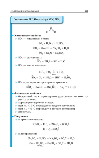 1.3. Неорганическая химия 83
·ÊÎÊÙÇÓÌÊÇ ÓÄÐËÓÔÄÂ
73 z ÌÊÓÍÐÔÏÝË ÐÌÓÊÆ
73 , 3 , 73
73 2E3, 2E 73 , 3
73 2E 3 2E 73
73 z ÐÌÊÓÍÊÔÇÍÞ
73 , 7 7 , 3
73 z ÄÐÓÓÔÂÏÐÄÊÔÇÍÞ
2 2
4
2 2
6
3SO O S O
êàò
+ +
+ =
X
.
73 'P , 3 ,'P , 73
73 Ä ÒÇÂÌØÊÊ ÆÊÓÑÒÐÑÐÒØÊÐÏÊÒÐÄÂÏÊá
73 2E3, 2E 73 2E 7y
, 3
¶ÊÉÊÙÇÓÌÊÇ ÓÄÐËÓÔÄÂ
ÃÇÓØÄÇÔÏÝË ÅÂÉ Ó ×ÂÒÂÌÔÇÒÏÝÎ ÕÆÕÚÍÊÄÝÎ ÉÂÑÂ×ÐÎ ÅÐ
ÒÇÍÝ× ÓÑÊÙÇÌ
×ÐÒÐÚÐ ÒÂÓÔÄÐÒáÇÔÓá Ä ÄÐÆÇ
ÑÒÊ X y ³ ÑÇÒÇ×ÐÆÊÔ Ä ÈÊÆÌÐÇ ÓÐÓÔÐáÏÊÇ
ÑÒÊ X y ³ ÑÇÒÇ×ÐÆÊÔ Ä ÔÄÇÒÆÐÇ ÓÐÓÔÐáÏÊÇ
áÆÐÄÊÔÝË
±ÐÍÕÙÇÏÊÇ
Ä ÑÒÐÎÝÚÍÇÏÏÐÓÔÊ
*I7 3 *I 3 73
7 3 73
Ä ÍÂÃÐÒÂÔÐÒÊÊ
2E 73 , 73 2E 73 73 , 3
'Y , 73 'Y73 73 , 3
³ÐÇÆÊÏÇÏÊá 7 °ÌÓÊÆ ÓÇÒÝ -: 73
ÌÐÏØ
 