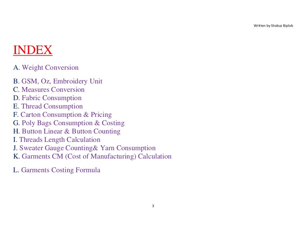 Major Formula on Garments for Beginners