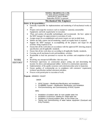 Cmor Testing Machine JEFF CV | DOCX
