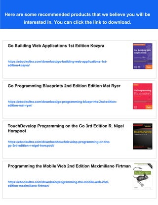 Go Web Programming 1st Edition Sau Sheong Chang | PDF