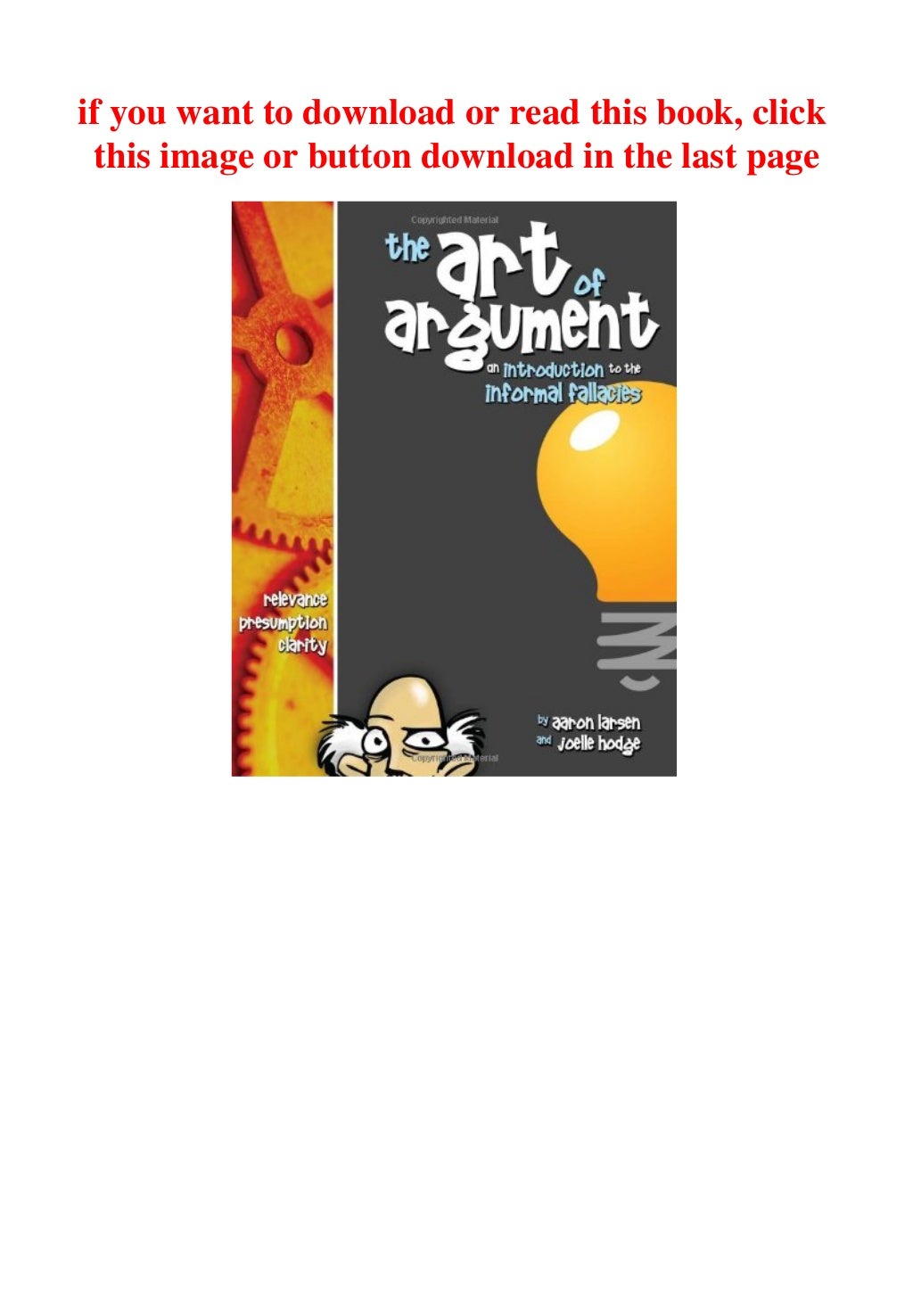paperback$ @@ The Art of Argument: An Introduction to the Informal Fa…