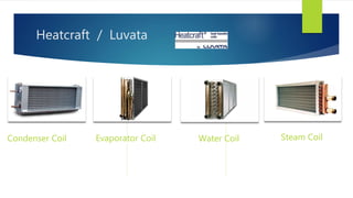 Heatcraft / Luvata
Condenser Coil Evaporator Coil Steam CoilWater Coil
 