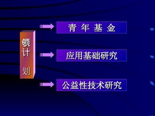 引领计划 公益性技术研究 应用基础研究 青 年 基 金 