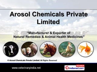 Arosol Chemicals Private
        Limited
          “Manufacturer & Exporter of
 Natural Remedies & Animal Health Medicines”
 