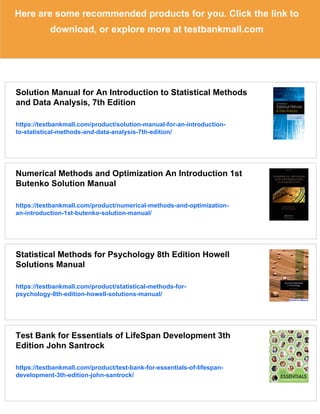 Introduction to Statistical Methods for Financial Models 1st Severini ...