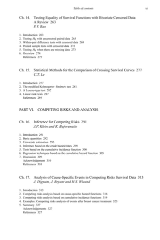 Advances in Survival Analysis N. Balakrishnan | PDF