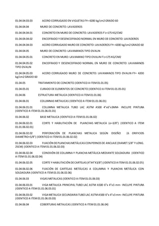 376945689 Especificaciones tecnicas DOCX 376945689 Especificaciones tecnicas DOCX