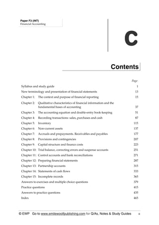 ACCA F3 INT Financial Accounting Study Text Emile Woolf International | PDF