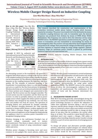 Wireless Mobile Charger Design Based on Inductive Coupling | PDF