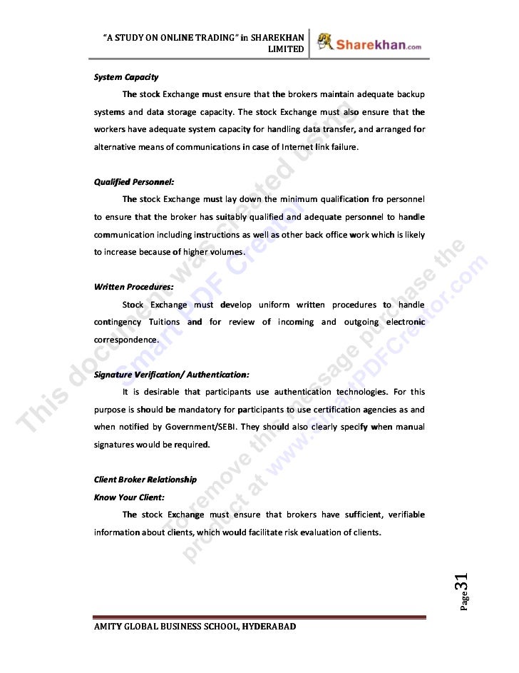37711902 Project On Online Trading At Sharekhan Ltd 1